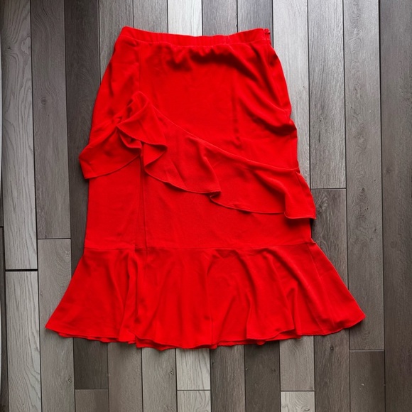 Show Me Your MuMu Vibrant Red Midi Skirt - Picture 1 of 8